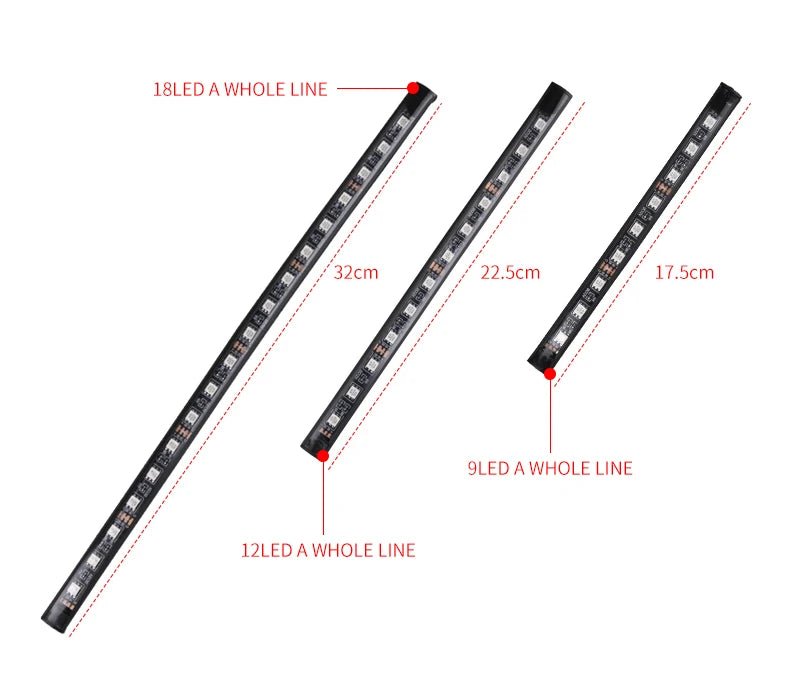 Neon LED Car Interior Ambient Foot Strip Light Kit Accessories RGB Backlight Remote - Maxwell shop