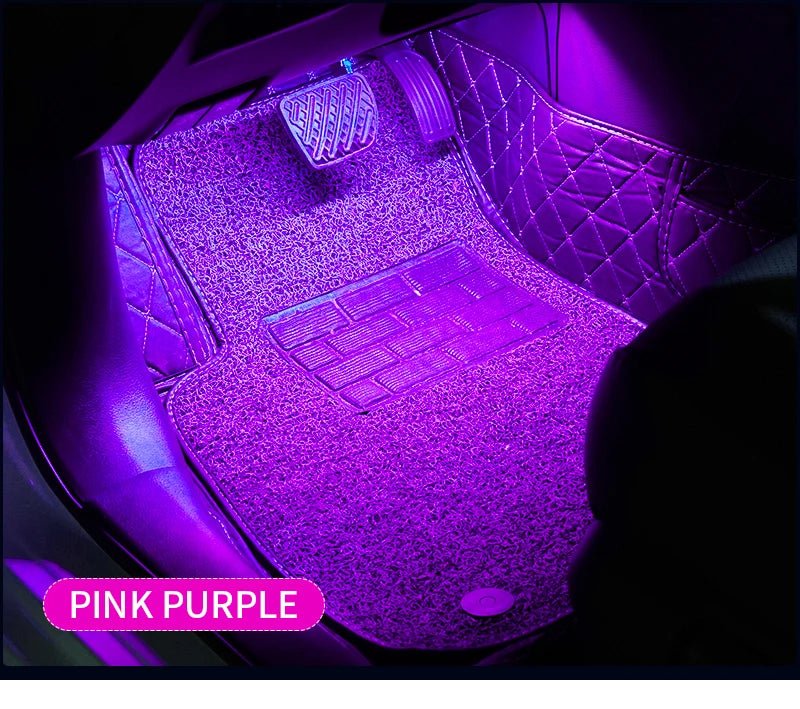 Neon LED Car Interior Ambient Foot Strip Light Kit Accessories RGB Backlight Remote - Maxwell shop