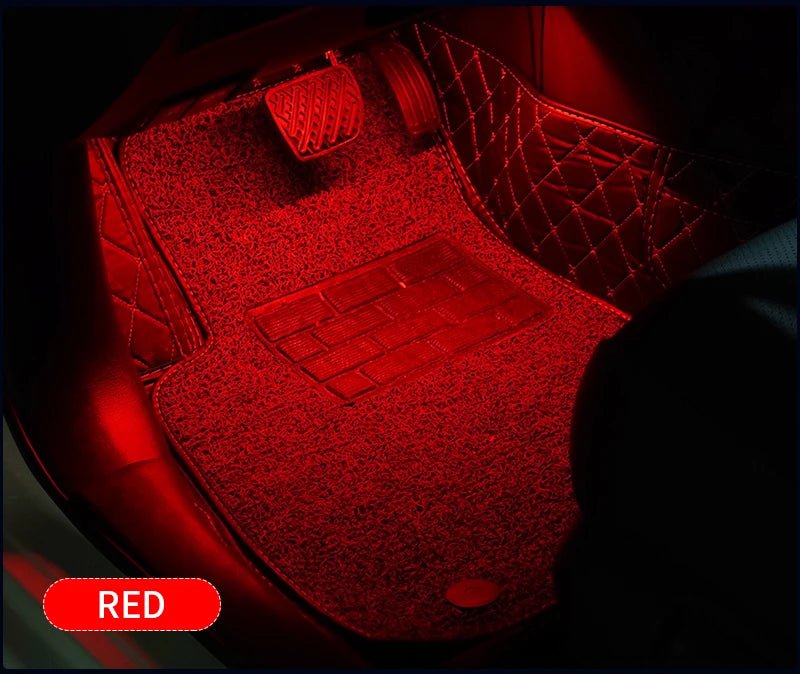 Neon LED Car Interior Ambient Foot Strip Light Kit Accessories RGB Backlight Remote - Maxwell shop