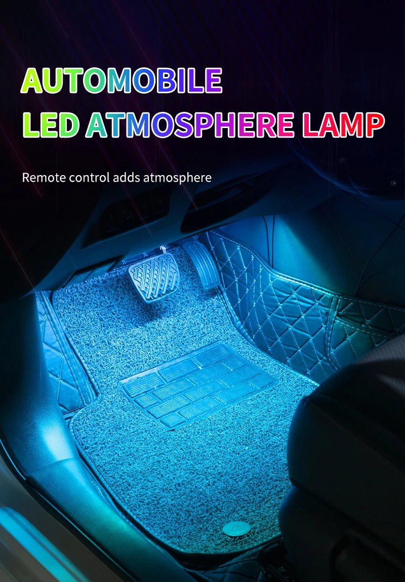 Neon LED Car Interior Ambient Foot Strip Light Kit Accessories RGB Backlight Remote - Maxwell shop