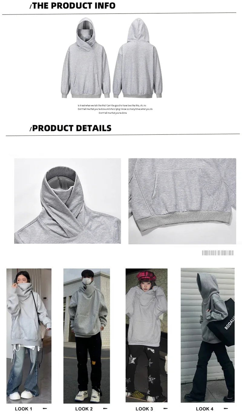 Ninja Turtleneck Hoodies For Men-Women Y2K Vintage Fleece Japanese Streetwear - Maxwell shop