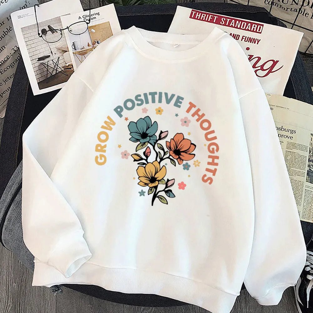 No Rain No Flower Umbrella Printed Sweatshirt Mental Health Hoodie Female - Maxwell shop
