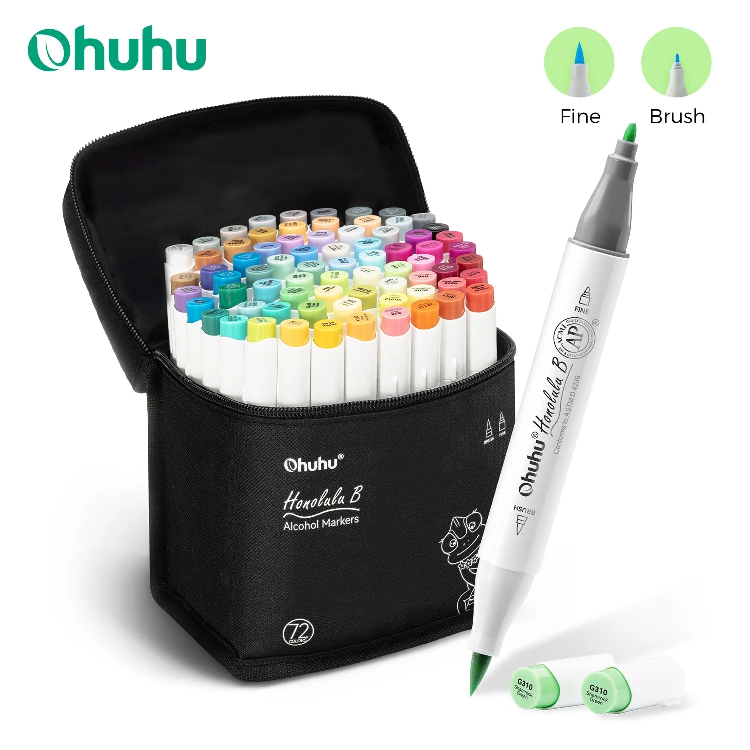 Ohuhu Honolulu B Marker Pen Set Color Markers Alcohol Art Markers Refillable - Maxwell shop