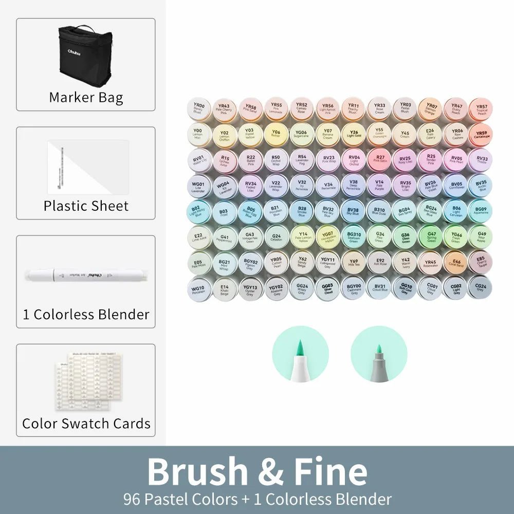 Ohuhu Honolulu B Marker Pen Set Color Markers Alcohol Art Markers Refillable - Maxwell shop
