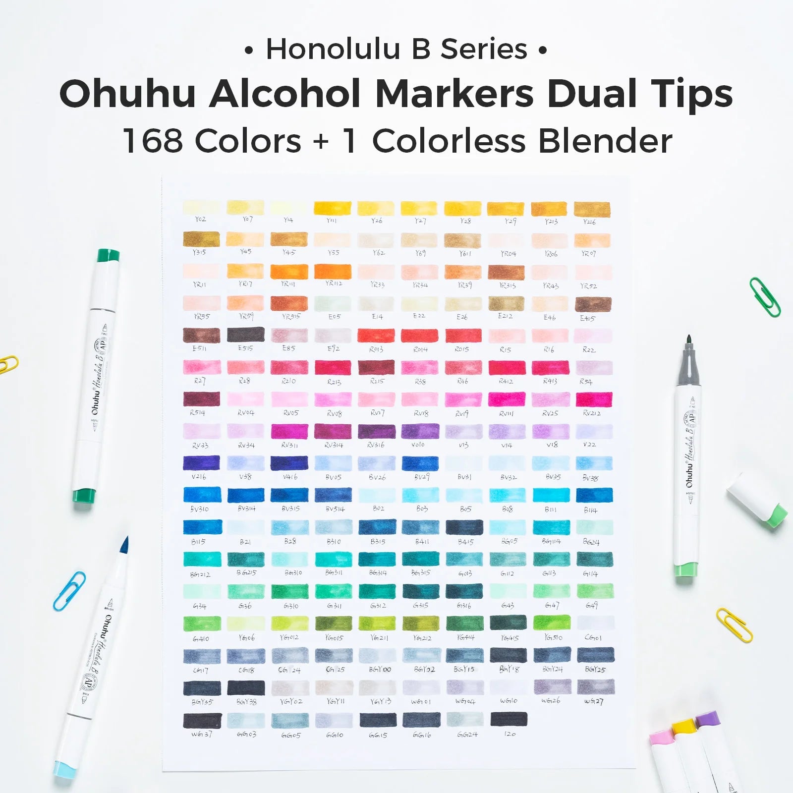 Ohuhu Honolulu B Marker Pen Set Color Markers Alcohol Art Markers Refillable - Maxwell shop