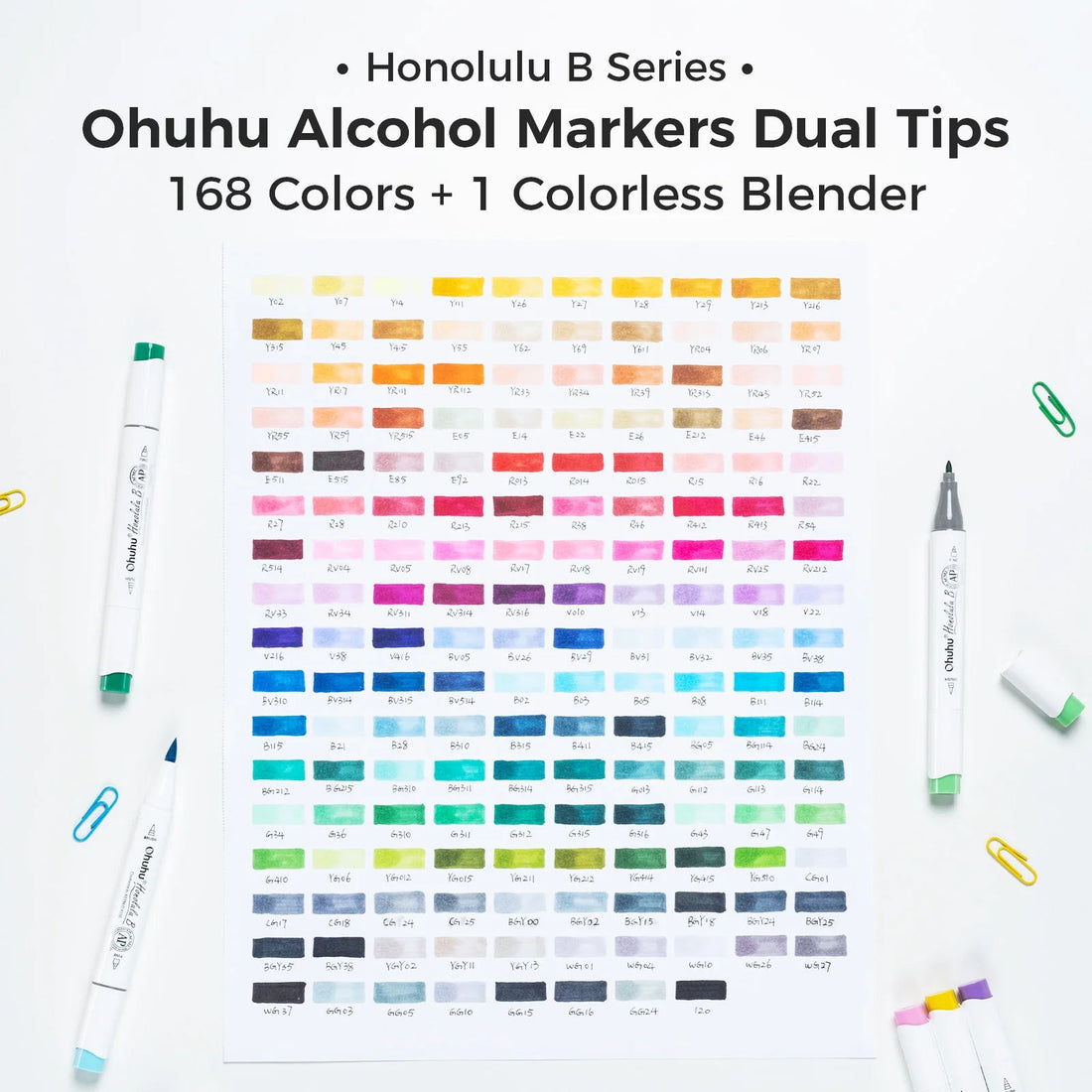 Ohuhu Honolulu B Marker Pen Set Color Markers Alcohol Art Markers Refillable - Maxwell shop