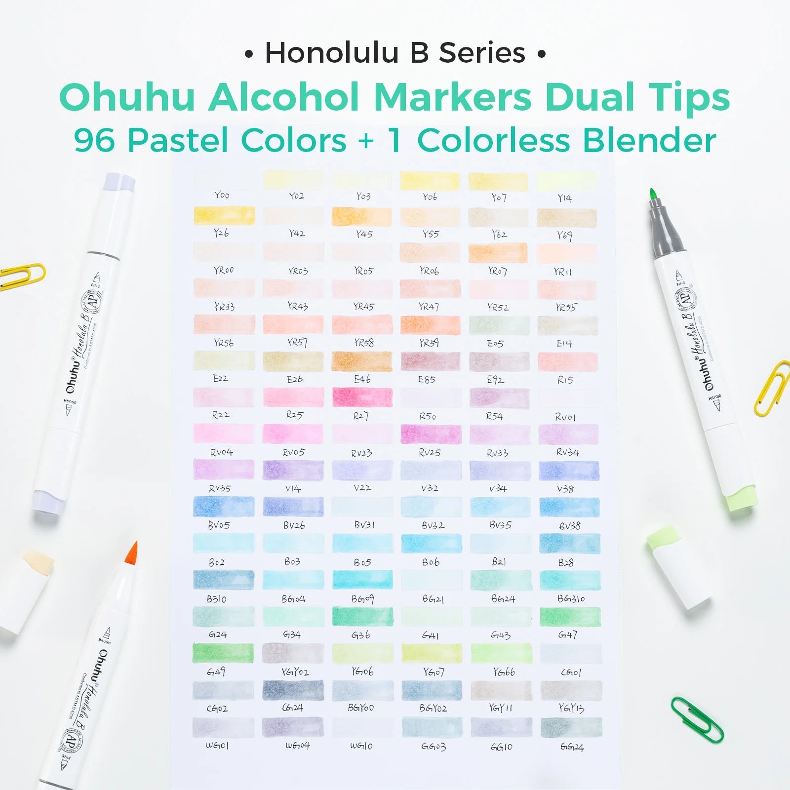 Ohuhu Honolulu B Marker Pen Set Color Markers Alcohol Art Markers Refillable - Maxwell shop