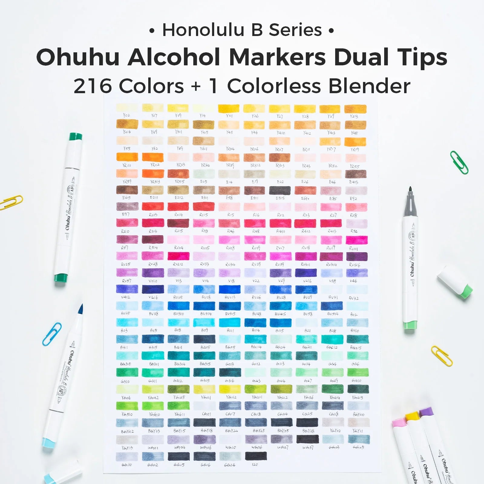Ohuhu Honolulu B Marker Pen Set Color Markers Alcohol Art Markers Refillable - Maxwell shop