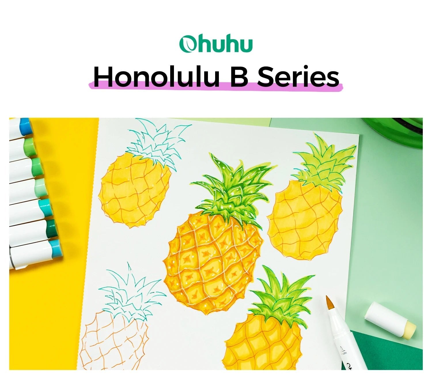 Ohuhu Honolulu B Marker Pen Set Color Markers Alcohol Art Markers Refillable - Maxwell shop