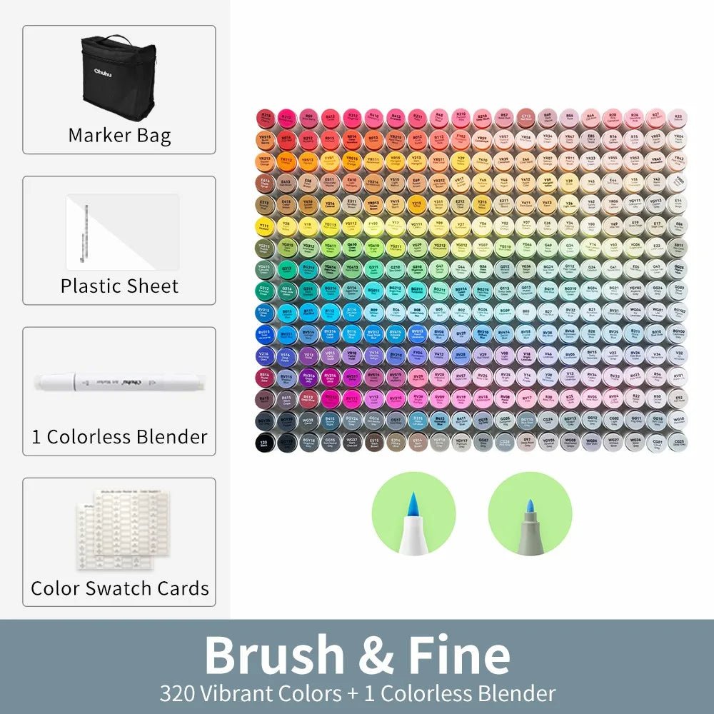 Ohuhu Honolulu B Marker Pen Set Color Markers Alcohol Art Markers Refillable - Maxwell shop