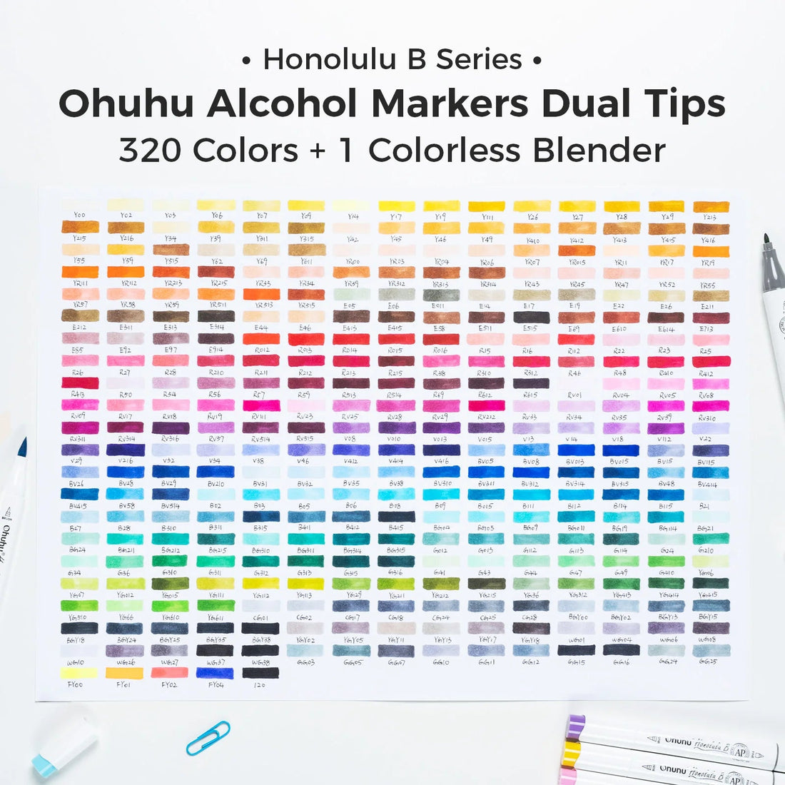 Ohuhu Honolulu B Marker Pen Set Color Markers Alcohol Art Markers Refillable - Maxwell shop