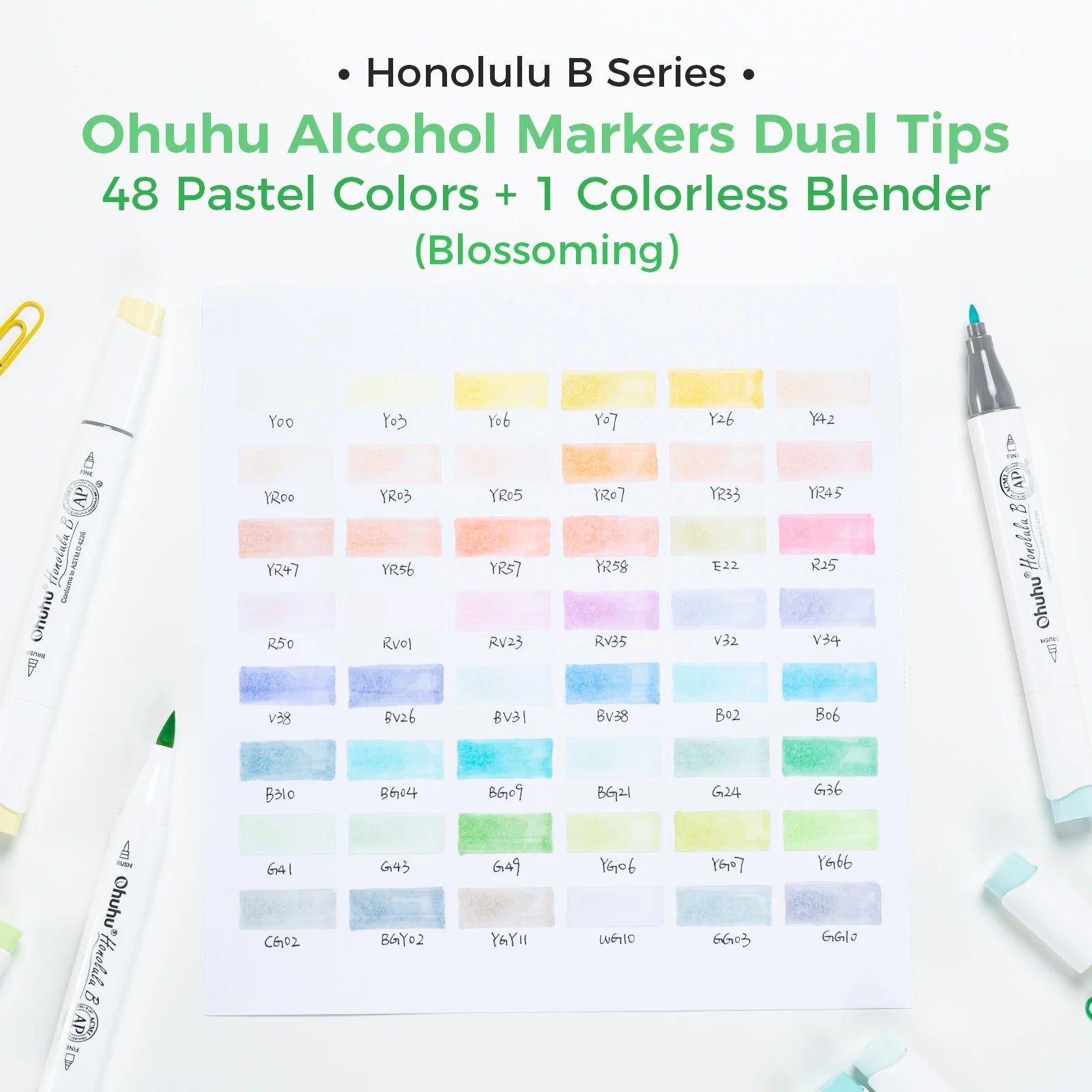 Ohuhu Honolulu B Marker Pen Set Color Markers Alcohol Art Markers Refillable - Maxwell shop