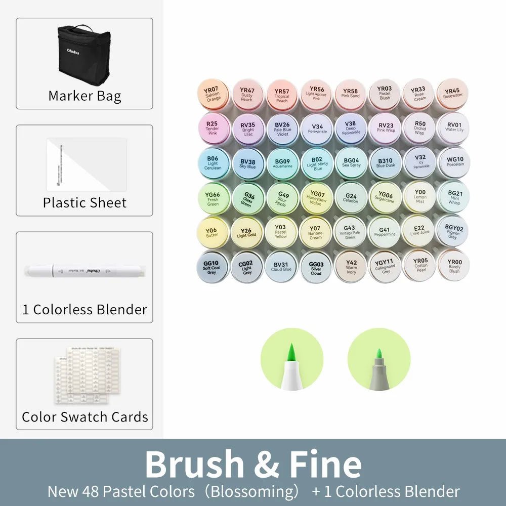 Ohuhu Honolulu B Marker Pen Set Color Markers Alcohol Art Markers Refillable - Maxwell shop