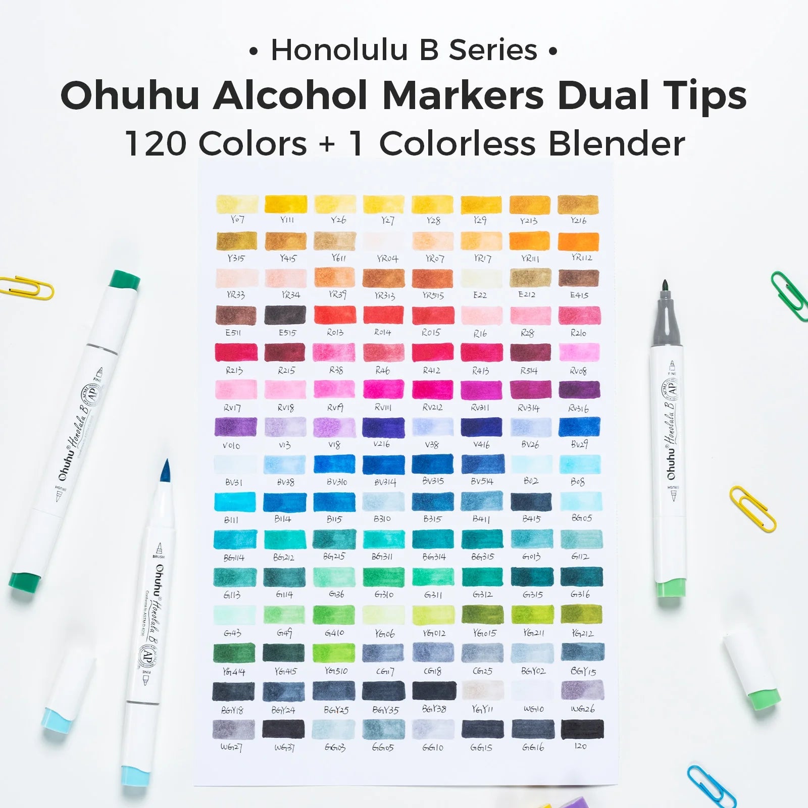 Ohuhu Honolulu B Marker Pen Set Color Markers Alcohol Art Markers Refillable - Maxwell shop