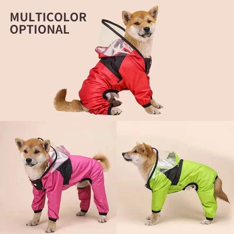 Pet Dog Raincoat The Dog Face Pet Clothes Jumpsuit Waterproof Dog Jacket Dogs - Maxwell shop