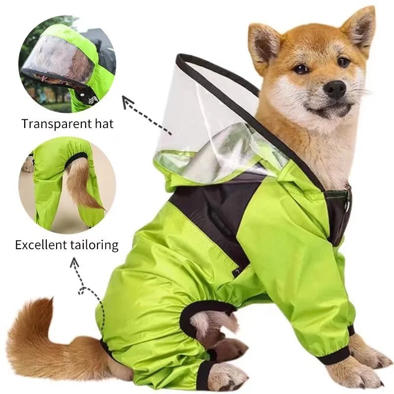 Pet Dog Raincoat The Dog Face Pet Clothes Jumpsuit Waterproof Dog Jacket Dogs - Maxwell shop