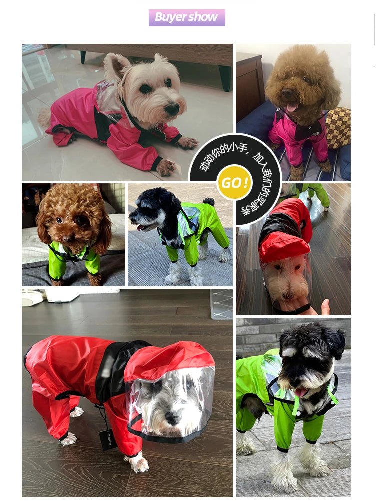 Pet Dog Raincoat The Dog Face Pet Clothes Jumpsuit Waterproof Dog Jacket Dogs - Maxwell shop