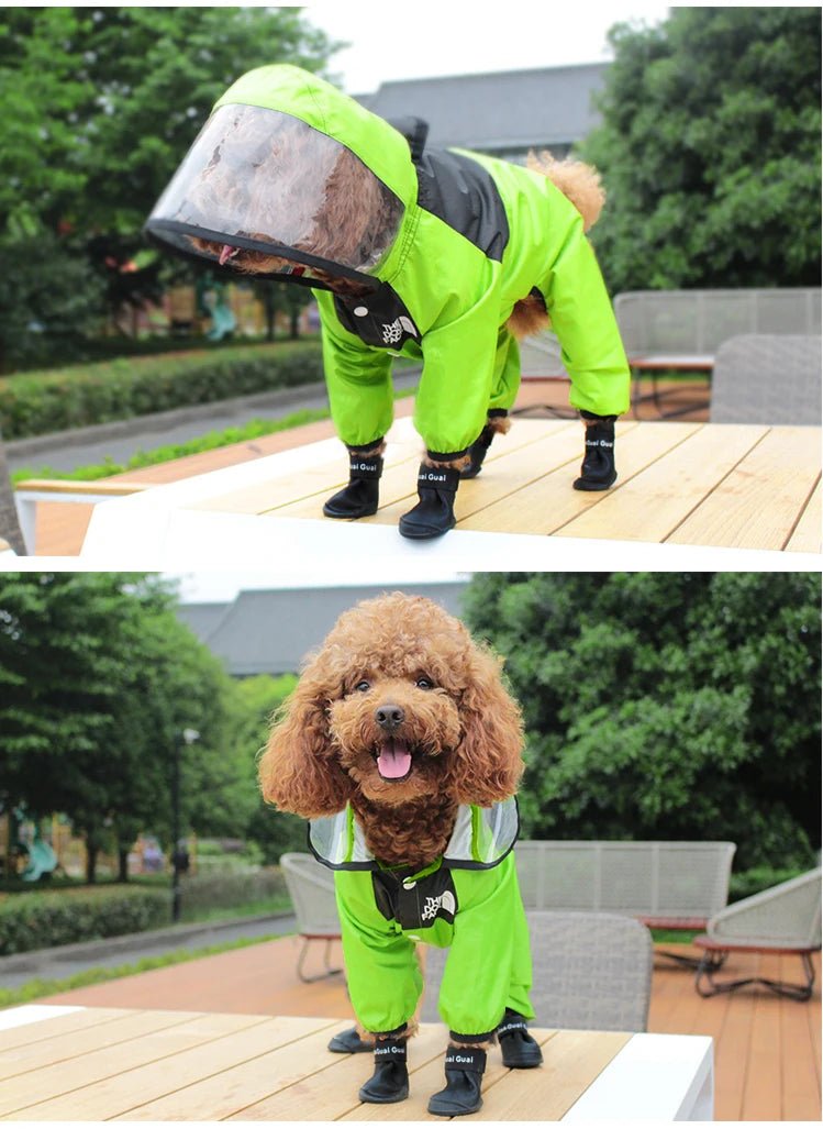 Pet Dog Raincoat The Dog Face Pet Clothes Jumpsuit Waterproof Dog Jacket Dogs - Maxwell shop
