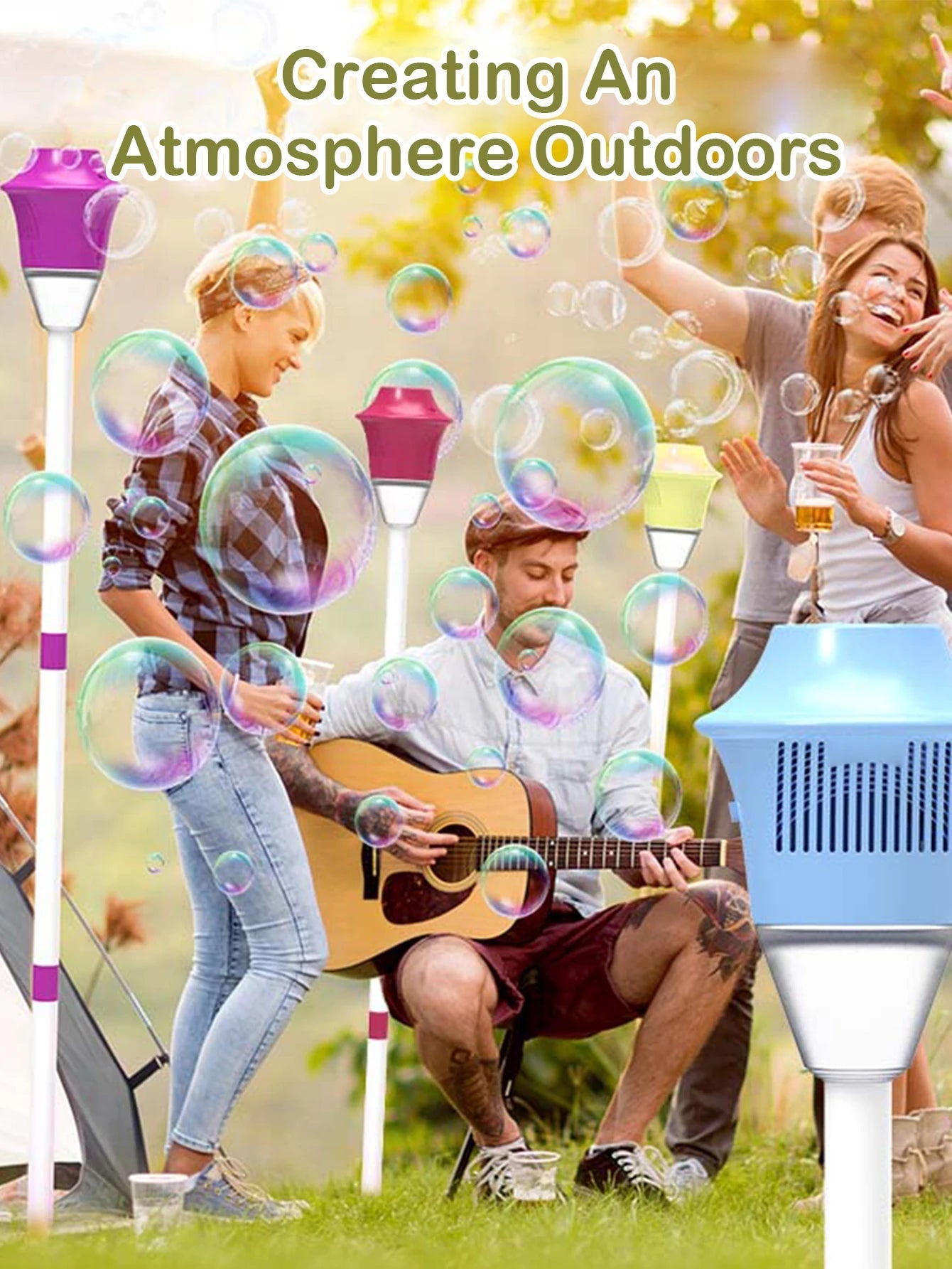 Street light bubble machine fully automatic bubble with light birthday outdoor wedding party - Maxwell shop
