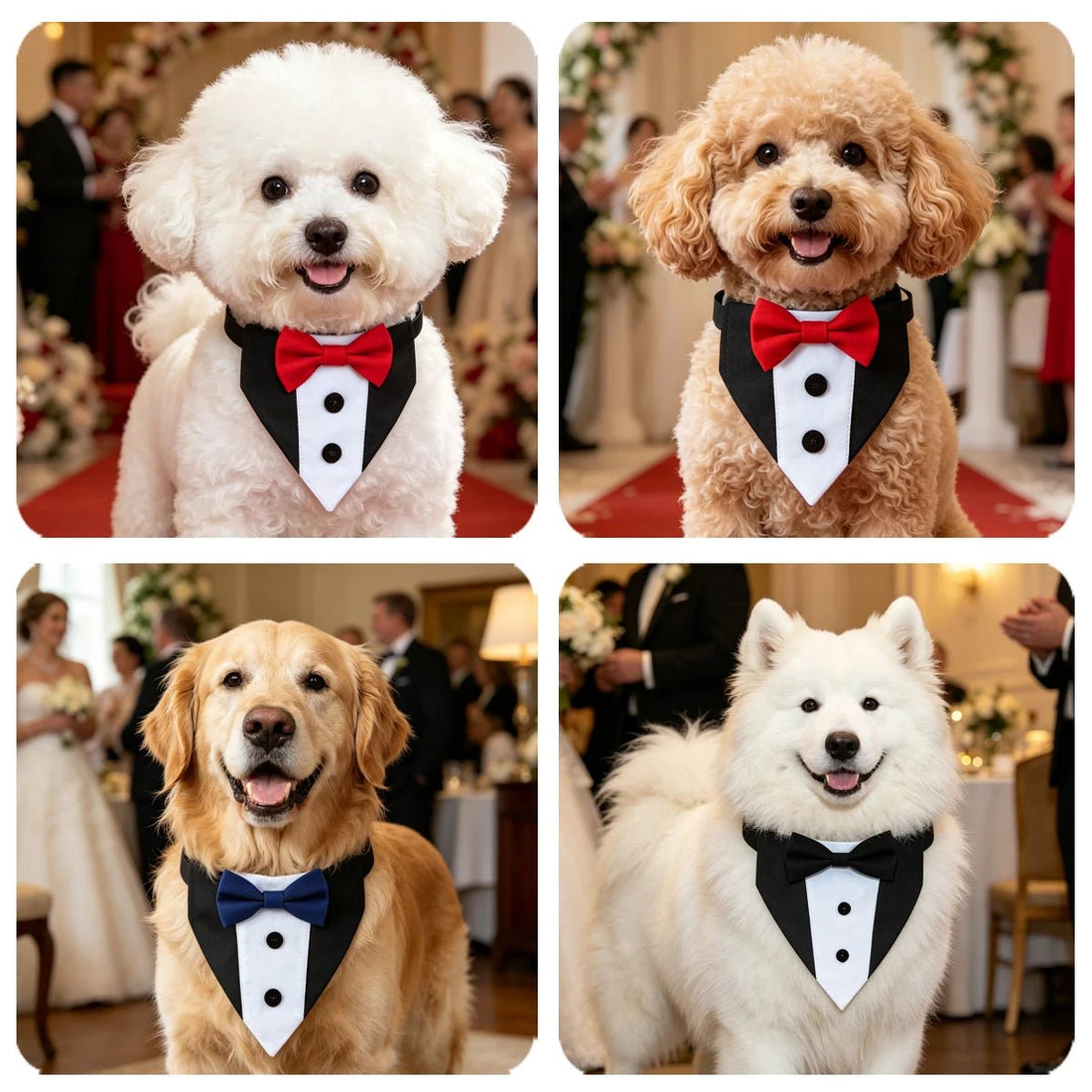 Sucado Brand Pet Wedding Suit Bib Dog Collar Adjustable with Bow Tie Bandana - Maxwell shop