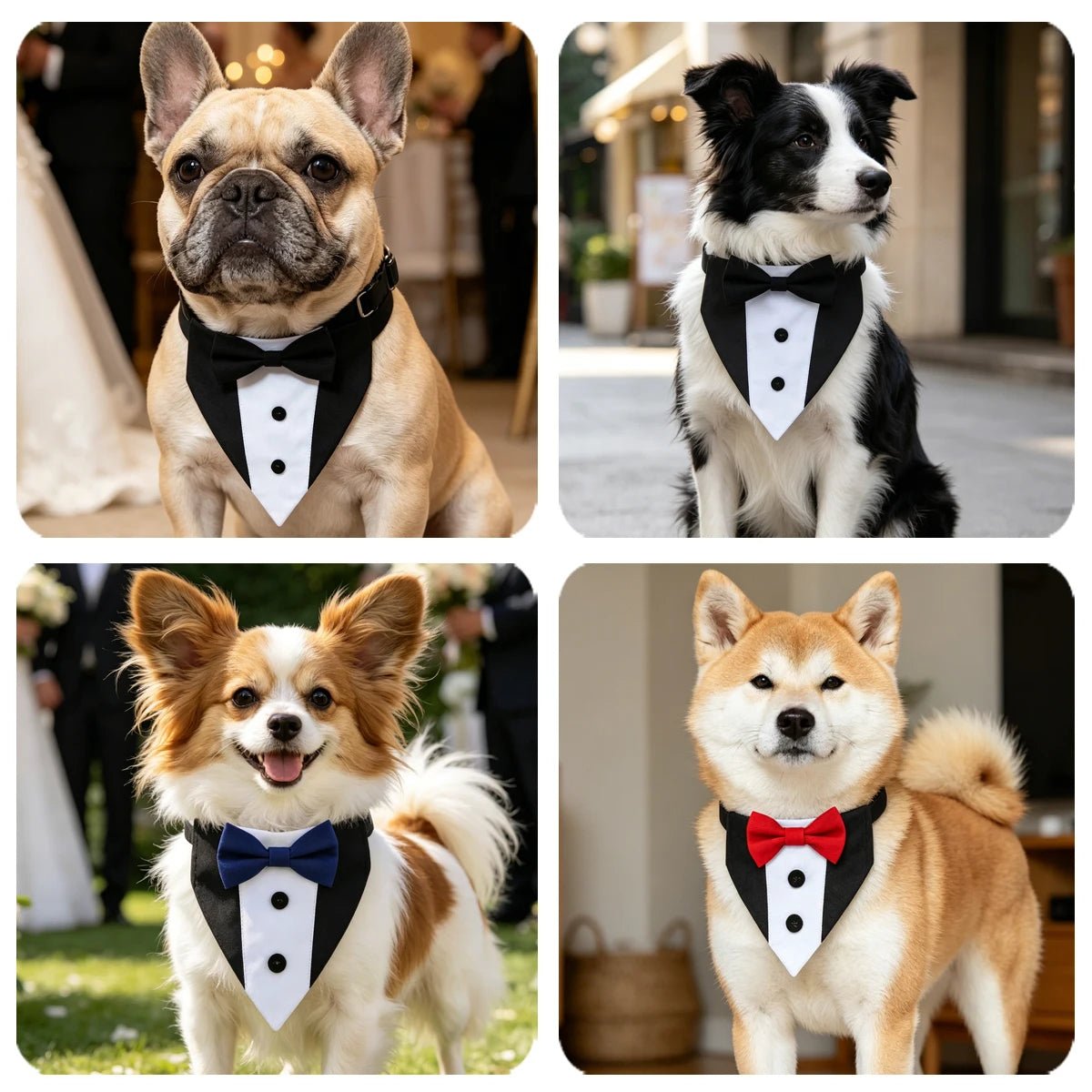 Sucado Brand Pet Wedding Suit Bib Dog Collar Adjustable with Bow Tie Bandana - Maxwell shop