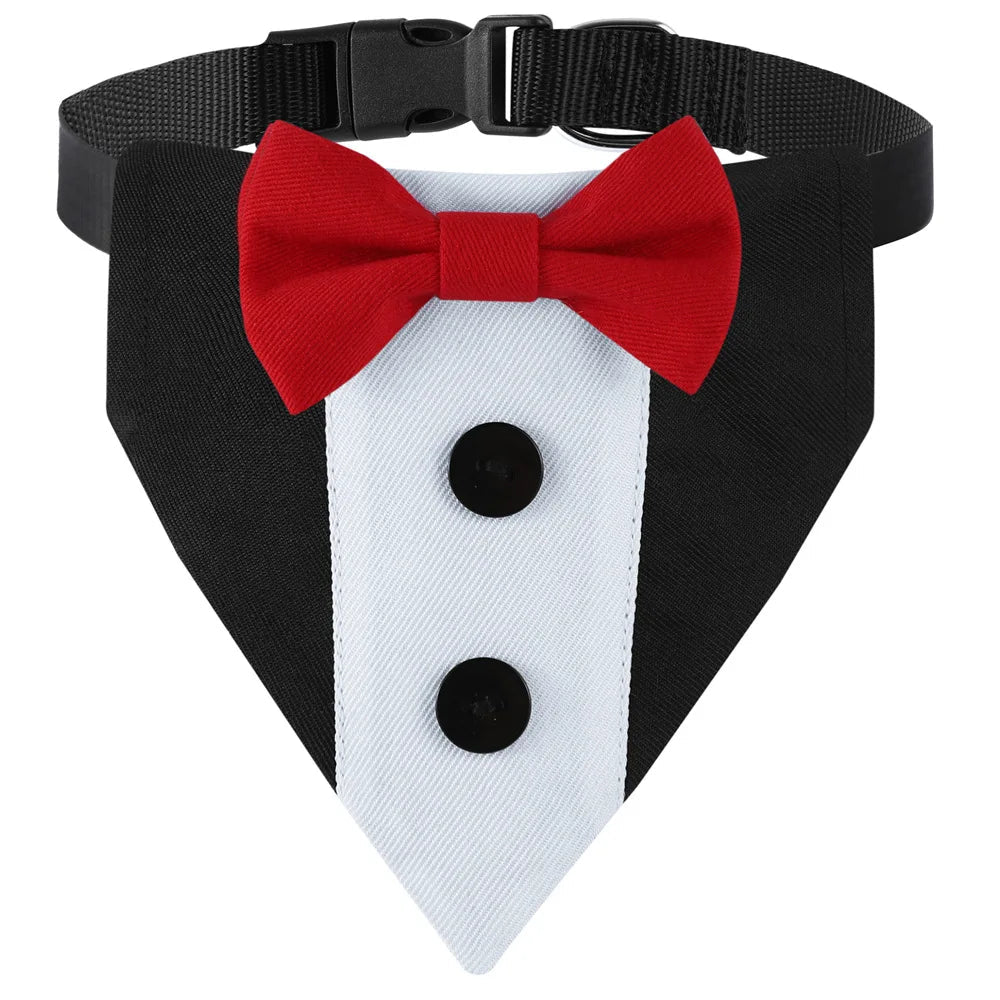 Sucado Brand Pet Wedding Suit Bib Dog Collar Adjustable with Bow Tie Bandana - Maxwell shop