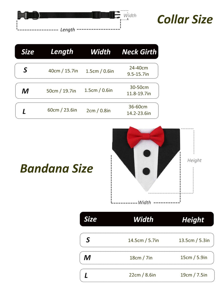 Sucado Brand Pet Wedding Suit Bib Dog Collar Adjustable with Bow Tie Bandana - Maxwell shop