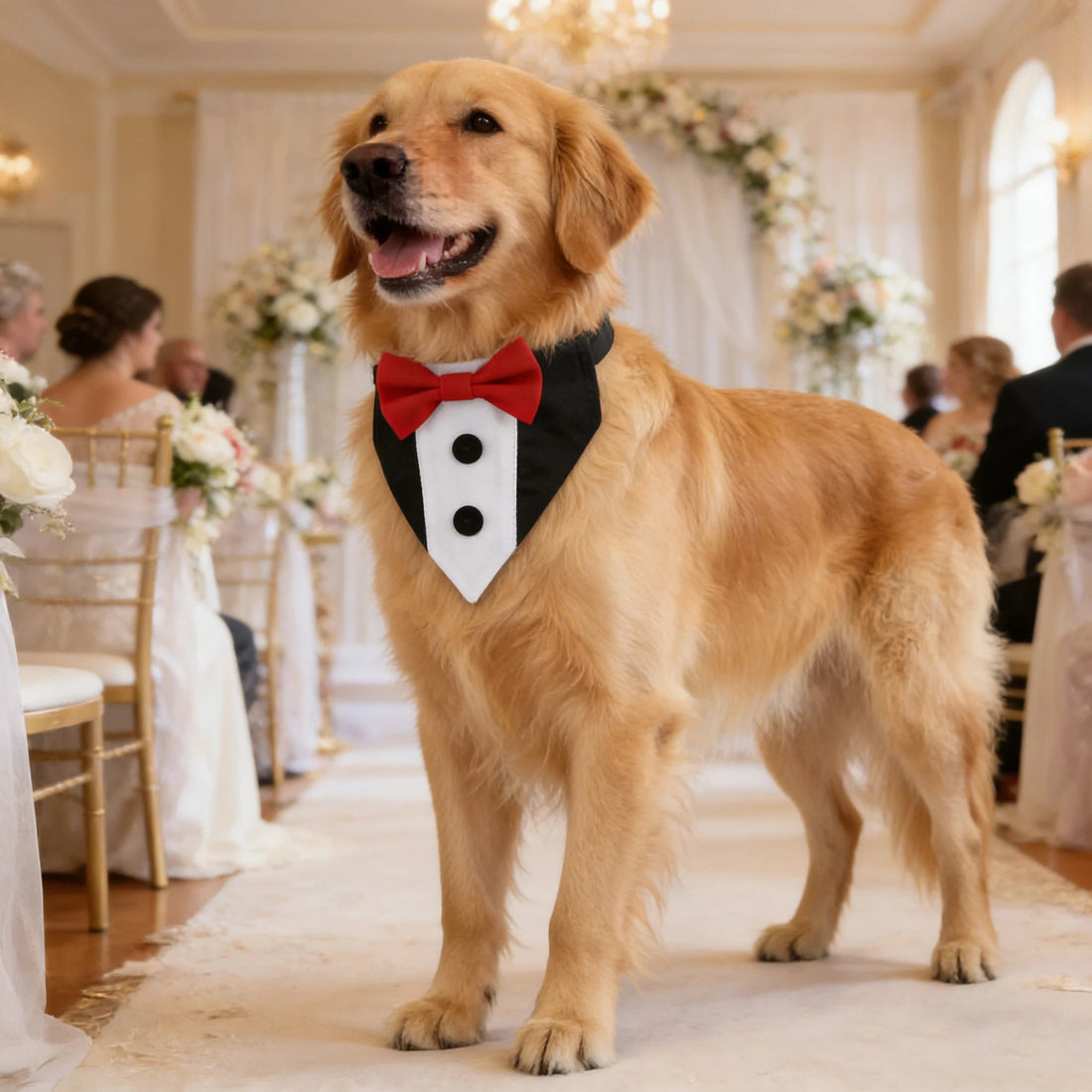 Sucado Brand Pet Wedding Suit Bib Dog Collar Adjustable with Bow Tie Bandana - Maxwell shop