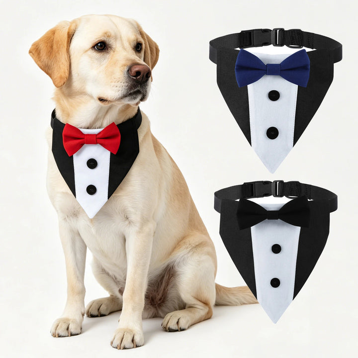 Sucado Brand Pet Wedding Suit Bib Dog Collar Adjustable with Bow Tie Bandana - Maxwell shop