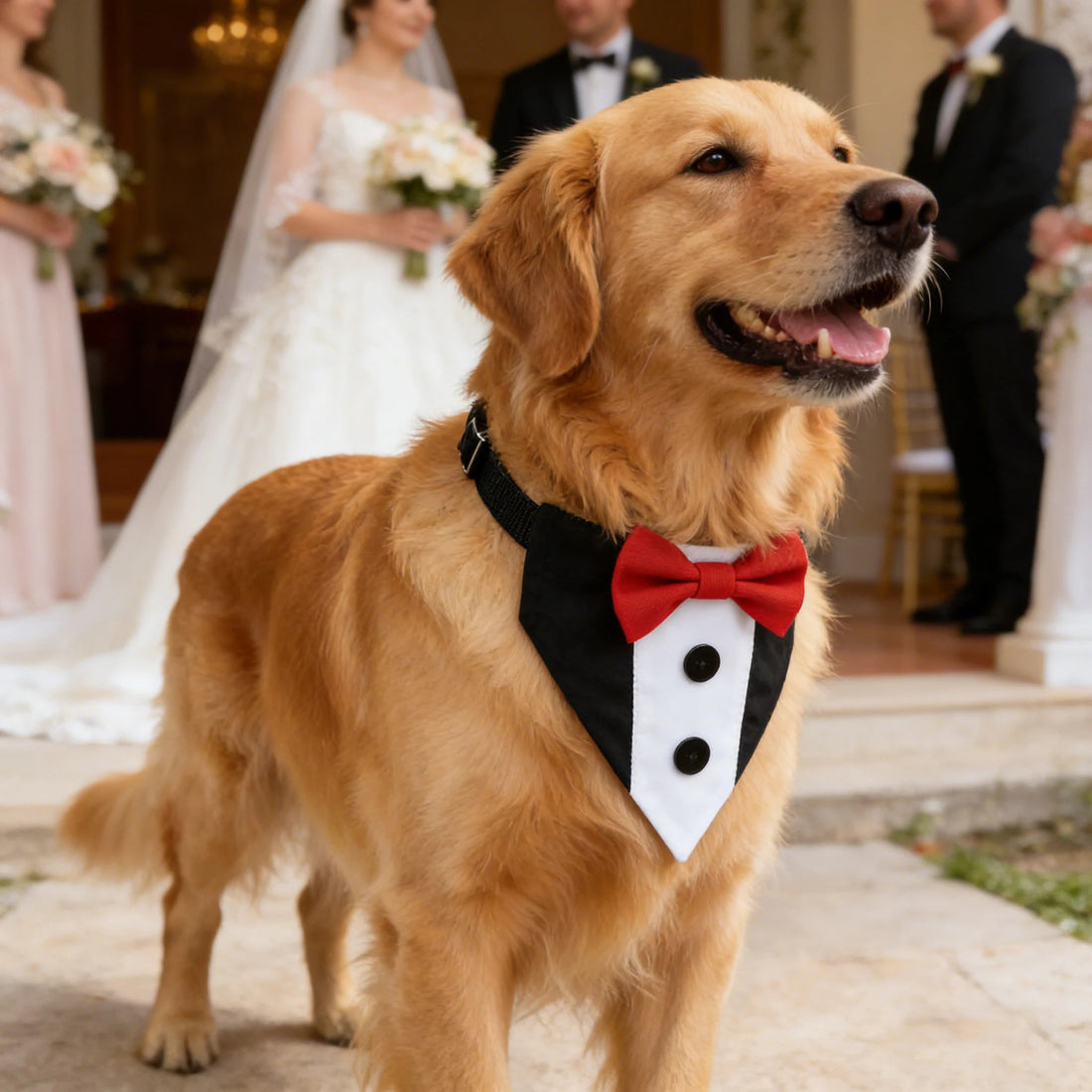 Sucado Brand Pet Wedding Suit Bib Dog Collar Adjustable with Bow Tie Bandana - Maxwell shop