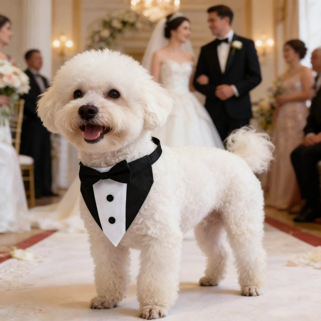 Sucado Brand Pet Wedding Suit Bib Dog Collar Adjustable with Bow Tie Bandana - Maxwell shop