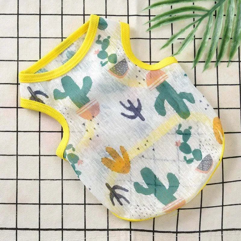 Sunscreen Clothes for Cats Summer Pet Vest Cute Print Cat Puppy Clothing Ultra-thin - Maxwell shop