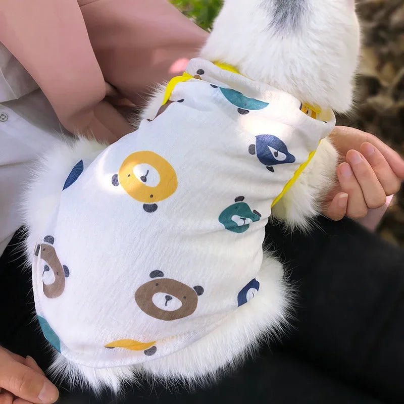 Sunscreen Clothes for Cats Summer Pet Vest Cute Print Cat Puppy Clothing Ultra-thin - Maxwell shop
