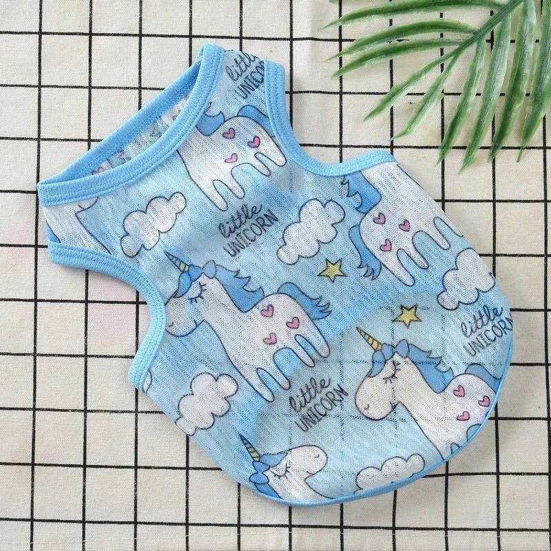 Sunscreen Clothes for Cats Summer Pet Vest Cute Print Cat Puppy Clothing Ultra-thin - Maxwell shop