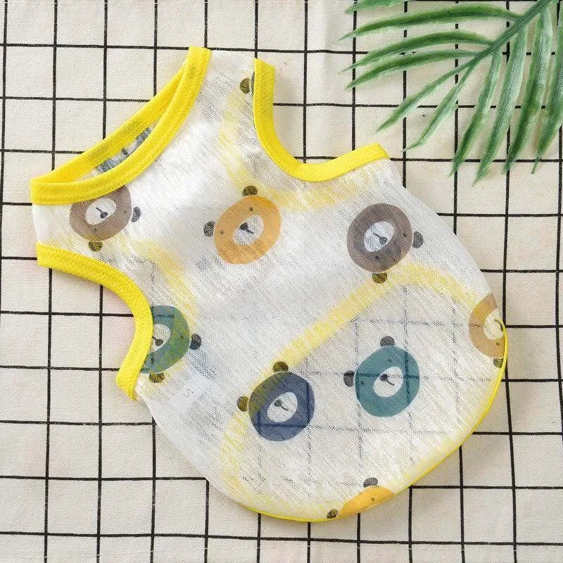 Sunscreen Clothes for Cats Summer Pet Vest Cute Print Cat Puppy Clothing Ultra-thin - Maxwell shop