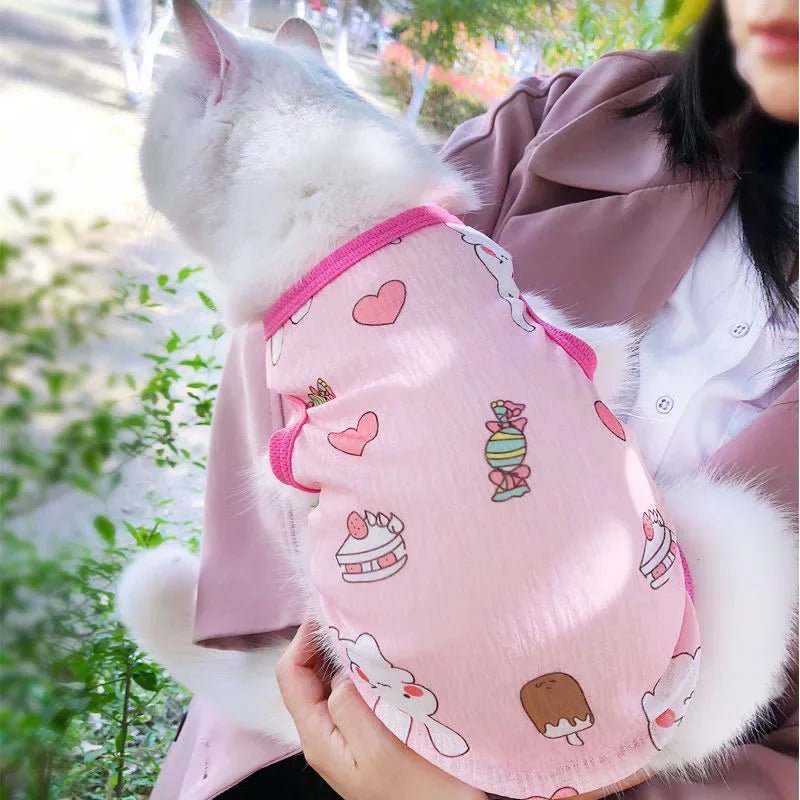 Sunscreen Clothes for Cats Summer Pet Vest Cute Print Cat Puppy Clothing Ultra-thin - Maxwell shop