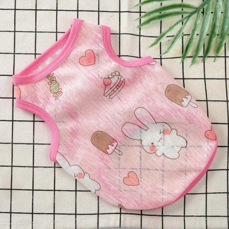Sunscreen Clothes for Cats Summer Pet Vest Cute Print Cat Puppy Clothing Ultra-thin - Maxwell shop