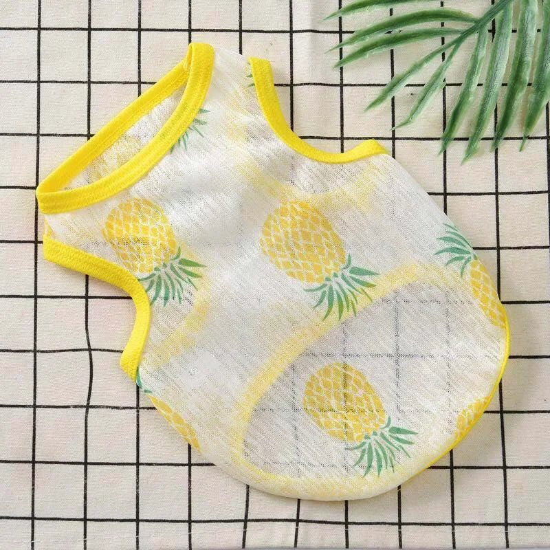 Sunscreen Clothes for Cats Summer Pet Vest Cute Print Cat Puppy Clothing Ultra-thin - Maxwell shop