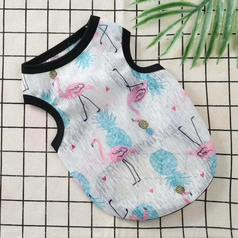 Sunscreen Clothes for Cats Summer Pet Vest Cute Print Cat Puppy Clothing Ultra-thin - Maxwell shop