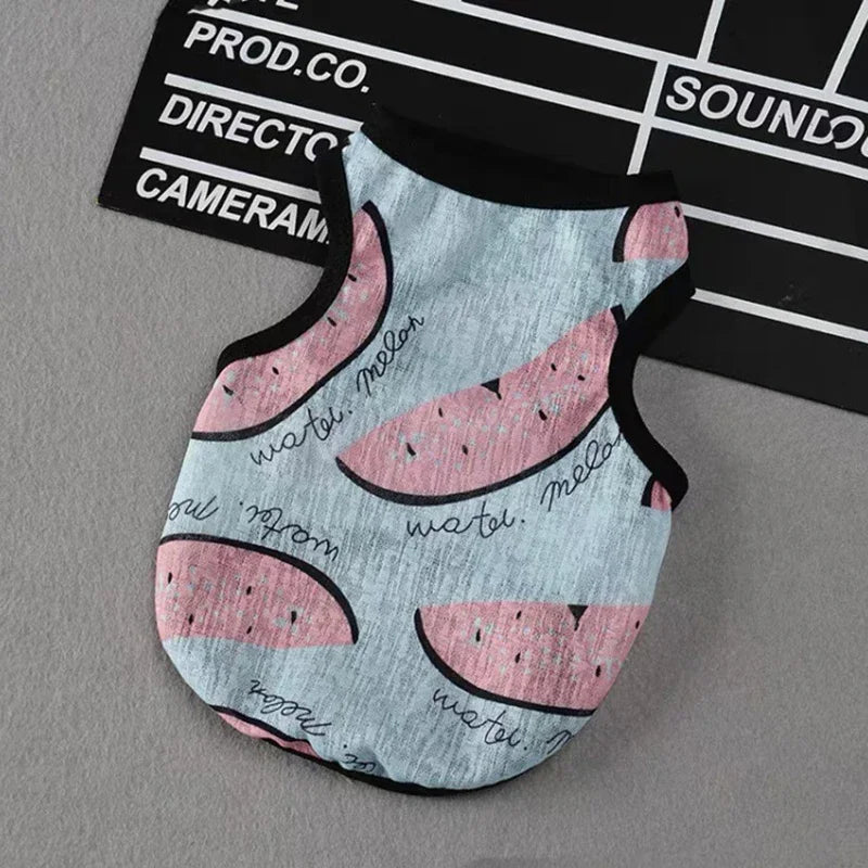 Sunscreen Clothes for Cats Summer Pet Vest Cute Print Cat Puppy Clothing Ultra-thin - Maxwell shop