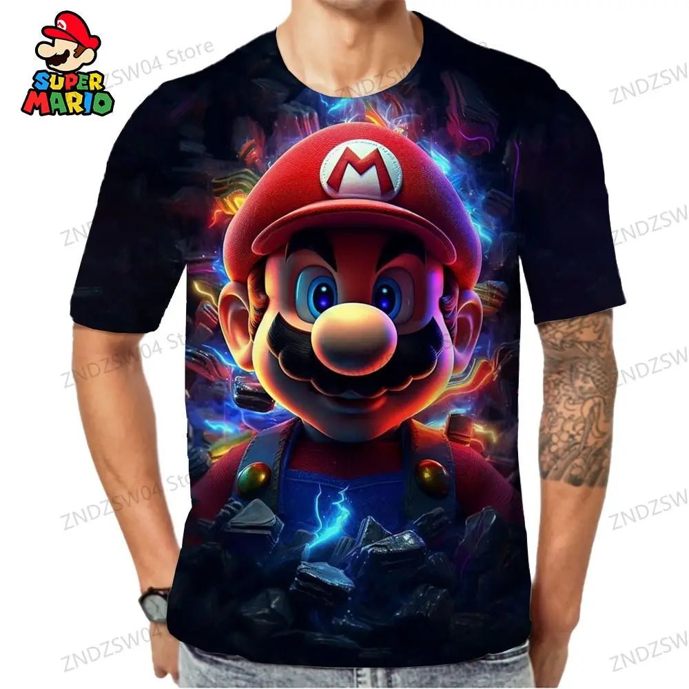Y2k Men's Children's T-Shirt 3D Print 2026 Tops Super Mario Anime - Maxwell shop