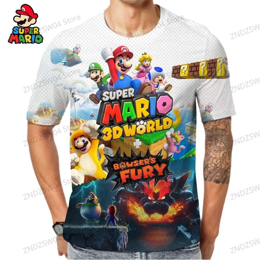 Y2k Men's Children's T-Shirt 3D Print 2026 Tops Super Mario Anime - Maxwell shop