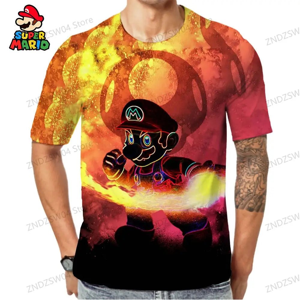 Y2k Men's Children's T-Shirt 3D Print 2026 Tops Super Mario Anime - Maxwell shop